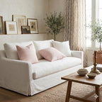 Decorative Pillow Cover French Country Pillow Cover Cottage Decor Floral Block Print, Farmhouse Decorative Cushion Cover, Spring Pillow Cover Line and Loop (Blush Peach) - Image 5
