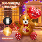 Valentines Day Inflatables Outdoor Decorations Love Blow Up Yard Décor Sweet Romantic Cute LED Lights for Indoor Outside Wedding Holiday Party Garden Lawn (Bear) - Image 5