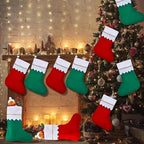Skylety 24 Pieces Red and Green Christmas Stockings Bulk, 7 x 18 Inch - Image 7