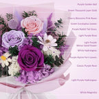 Flowers for Delivery Prime Preserved Flowers Bouquet with Vase That Last 3-5 Years Real Forever Flowers Purple Rose Bouquet for Mom Mother Women Wife Friends Birthday Mothers Day Gifts - Image 7