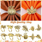 Willbond 32 Pcs Fall Thanksgiving Napkin Rings Napkins Set, Holiday Decor - Image 2