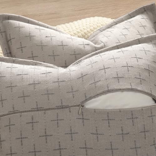 ZWJD Pillow Covers 22x22 Set of 2 Soft Polyester Textured Pillow Covers with Stylish Flange Edge Cozy Farmhouse Throw Pillows for Couch Bed Sofa Living Room - Image 3