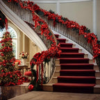 2 Pcs 6 ft Christmas Ball Ornament Garland, Mixed Red - Image 5