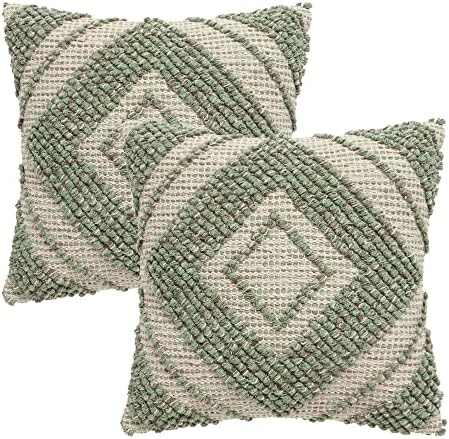 · REDEARTH · Boho Textured Handwoven Throw Pillow Cases - Solitaire Lozenge by REDEARTH