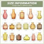 Colored Glass Vases Bulk 32 Pcs - Assorted Vintage Bud Vases - Image 4