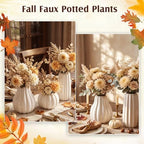 6 Pcs Rtterri Fall Pumpkin Vases, Autumn Ceramic Vases, White - Image 5