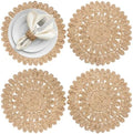 13.8" Set of 4 Round Woven Corn Husk Placemats by Delaqiko by Unknown