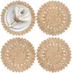 13.8" Set of 4 Round Woven Corn Husk Placemats by Delaqiko by Unknown
