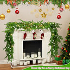 6 Ft Christmas Norfolk Pine Garland with 100 LED Lights - Image 3