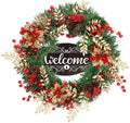 Christmas Wreaths for Front Door Decor Flower, 22" Winter by Culudea