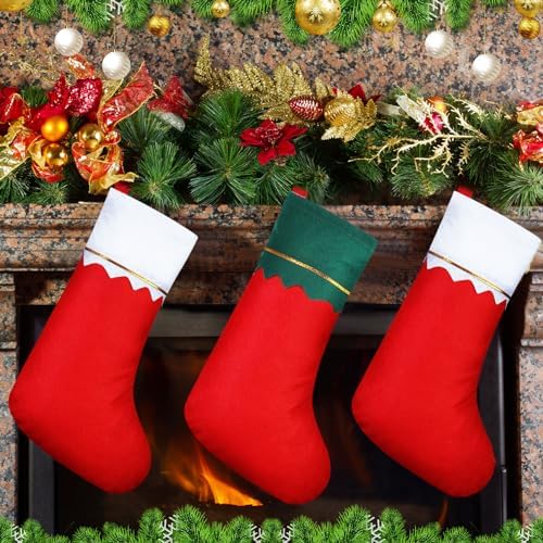 Zubebe 36 Pcs Christmas Stockings Bulk 15 Inch Felt, Red Green White - Image 6
