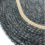 6-Piece Woven Table Runner & Placemat Set – Navy Blue Runner with 4 White/Navy Oval Placemats & Matching Basket – Braided Handcrafted Dining Table Decor for Coastal, Farmhouse & Modern Homes - Image 3