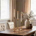 Gold Taper Candle Holders Set of 3, Heavy Candlestick Holders Decorative Candle Stand for Table Centerpiece, Cast Iron Candle Stick Holder Decor - Image 5
