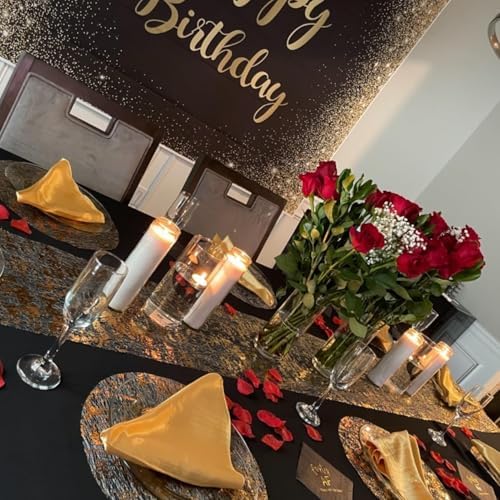 Gold Disposable Placemats Gold Doilies of 100 Round Place Mats Pressed 13 Inch Metallic Foil Charge Placemats for Home Decoration Dining Table Wedding Birthday Party - Image 3
