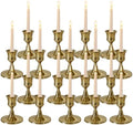 Bronze Wine Glass Metal Candlestick Holders -Vintage Modern Metal Taper Candle Holders, Decorative Centerpiece for Table Mantel, Wedding Kitchen Home Decor, Wedding Gift,18Pcs by Unknown