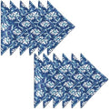 AVKA Studio Cotton Print Dinner Napkins 18x18 inches - Washable Cloth Napkins Set of 12 - Everyday Use or Dinner Party and Events - Indigo Blue Block Printed Soft Fabric by AVKAStudio