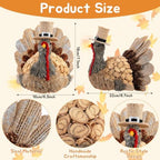 Kajaia Thanksgiving Turkey Decor for Table Centerpiece 7.1" Tall - Image 3