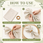 60 Pcs Woven Rattan Napkin Rings Bulk for Wedding Table Decor - Image 4