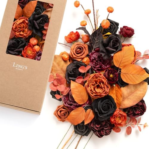 Ling's moment Artificial Flowers Greenery Deluxe Combo, Halloween Decor by LingsMoment