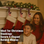 Stocking Holders for Mantle Set of 6, Metal Christmas Stocking Holder, Weighted Stocking Hangers with Non-Slip Protective Pad, Stocking Hangers for Mantel | TV Stand | Staircase | Dresser - Image 7