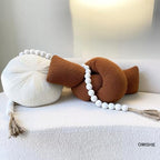 OMISHE 76" Long Extra Large Wood Bead Garland with 1.6" Diameter Wooden Beads and Tassels, Rustic Farmhouse Country Decorative Beads for Home Tiered Tray Decor, Rustic White - Image 3