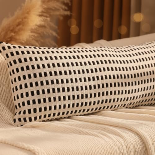14x36 Throw Pillow Cover Boho Lumbar Pillow Cover White and Black - Image 7
