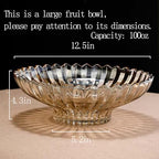 Extra Large Glass Fruit Bowl or Decorative Bowl, Center Bowl，Used for Kitchen Counter or Living Room Central Table Decoration (Amber) - Image 3