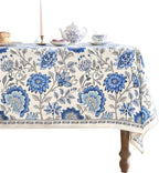 ISAENNE Designer French Rectangular Elegant Tablecloth,71"x55" by Isaennehomedecoration