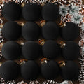 Liliful 15 Pcs Velvet Christmas Balls Bulk Flocked Christmas Tree Ball Ornaments Plastic Xmas Decorative Hanging Ornaments(Black,3.15 Inch) by Liliful