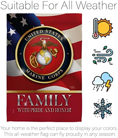 US Marine Family Honor House Flag - Armed Forces Corps USMC Semper Fi United State American Military Veteran Retire Official - Banner Small Garden Yard Gift Double-Sided Made In USA 28 X 40 - Image 6