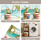 6 * 13ft Vibrant Puerto Rico Garage Door Banner, Tropical Island Scenery Decoration Flag, Vintage Castle Photo Prop Background, National Pride Garage Door Cover for Outdoor Party Festive Scene Decor - Image 3