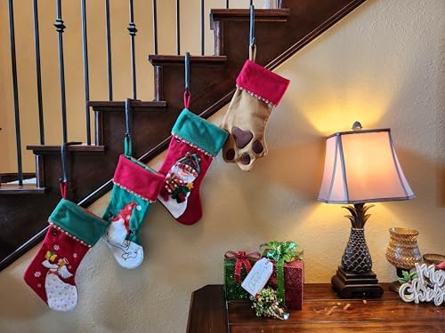Lulu Decor,100% Cast Iron 8" Brown Straight Branch Stocking Holder for mantle Holds Up to 9 lbs Low Profile Design with Rubber Grip Ideal for Christmas Stockings Garland Holder Antler shape (Set of 3) - Image 4