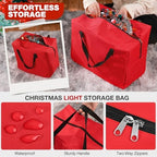 3 Pack Christmas Tree Storage Bag, for Artificial Trees up, Sturdy Waterproof With Reinforced Carrying Handles, Xmas Holiday Garland Bag Storage Case (Red, 9 Ft) - Image 6