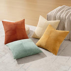 MIULEE Fall Teal-Orange Decorative Throw Pillow Covers 22x22 Inch Set of 4 Boho Corduroy Striped Cushion Cases Modern Farmhouse Patchwork Pillow Cases for Couch Sofa Bedroom Home Decor - Image 4