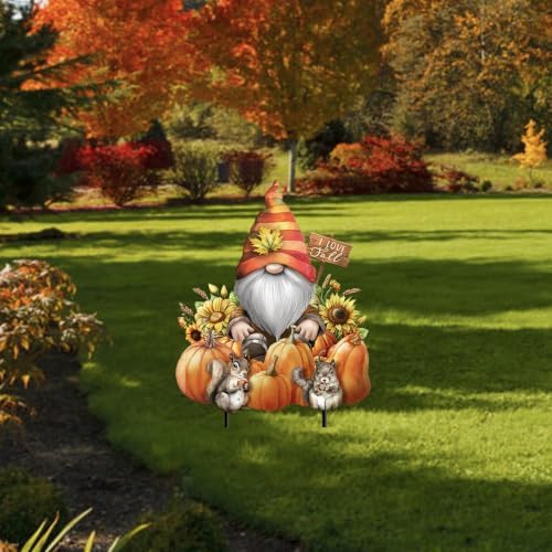 Briarwood Lane Fall Metal Art 26x15 Gnome and Pumpkins for Fall Metal Art - Image 2