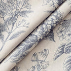 Set of 2 Euro Floral Pillow Covers 24x24 Inch Navy Blue - Image 2