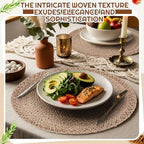 12 Pcs Jute Woven Placemats 15 Inches Boho Rustic Table Mats, Classic - Image 5