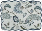 Peacock Vines Luxury Handcrafted Placemats (Reversible) Cotton Quilted Fabric Machine Washable – Set of 6 – Elegant Home Decor – 14 x 19 inches – Bloom Collection - Image 2