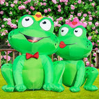 DomKom 5FT Valentines Day Inflatables Outdoor Decorations, Frog Couple Blow Up Build-in Led Lights for Wedding Party Garden Yard Lawn Décor - Image 3