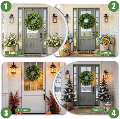 26 Inch Large Boxwood Wreaths for Front Door - Image 3