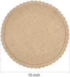 FunWheat Burlap Round Braided Placemats Set of 12 for Dining Tables 15 Inch Heat Resistant Jute Table Mats Farmhouse Natural Place mats for Decoration (Twist lace, 12pcs) - Image 2
