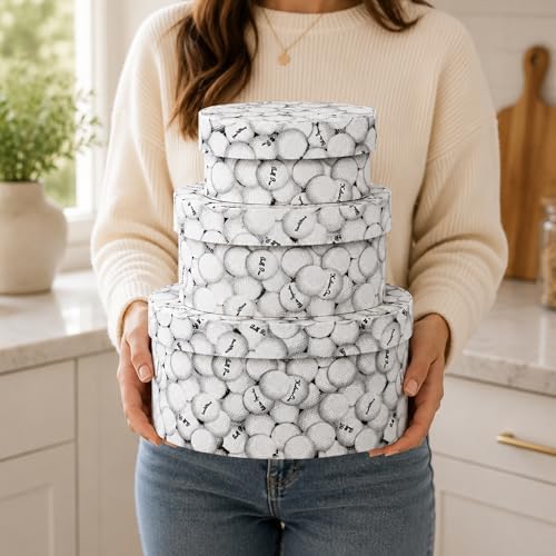 Sarah's Hat Boxes – Golf Ball Decorative Gift Box Set of 3 | Elegant Reusable Storage Boxes for Gifts, Keepsakes, Jewelry, or Special Items | Unique Printed Design - Image 6