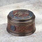 Veronese Norse God Odin Viking Round Stash Box Cold Cast Resin Bronze Finish Sculpture - Image 6