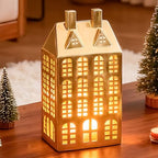 DN DECONATION Christmas Village House Decorations Lighted, House Decor by DNDECONATION