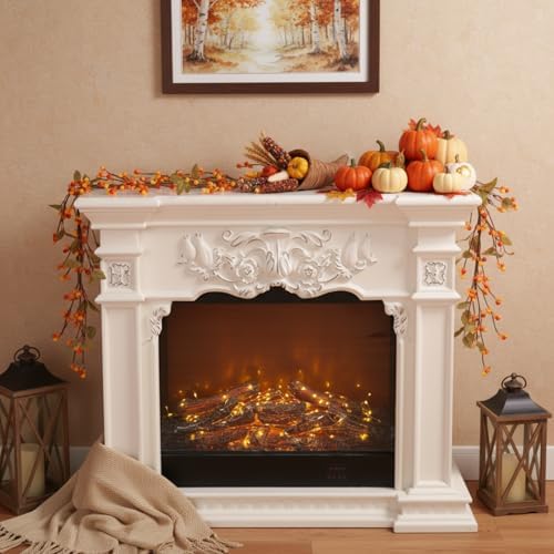 Suncalla 60 Inch Artificial Bittersweet Garland Fall Berry Garland Autumn Bittersweet Vine and Leaves for Thanksgiving Halloween Wedding Mantels Staircases Centerpieces Decorations - Image 5