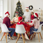 Oudain 2 Pcs Christmas Tablecloth 6 ft Red Green and Gold Table Cover - Image 6