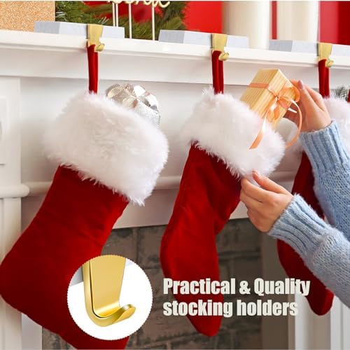 Zhengmy 6 Pcs Marble Color Christmas Stocking Hangers for Mantel - Image 5