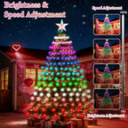Smart Christmas Tree Lights with Star Topper, 394LED APP Control Music Sync Color Changing RGB Christmas String Lights, Cascading Twinkle Lights for Indoor Outdoor Xmas Tree Decorations - Image 4