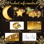 4 Pcs Eid Mubarak Trays Decor Ramadan Moon Serving Trays Star Islam Muslim Food Serving Tray Iron Tray Decorations for Ramadan Islam Party Dessert Pastry Display Holder Decoration - Image 3