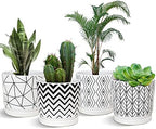 Plant Pots,5.5 Inch White Pots for Indoor Plant with Drainage Hole Set of 4 by TonSin